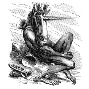 My Little Demon Onesie, featuring Amduscias from Collin de Plancy's Dictionnaire Infernal, 1863